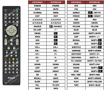 Haier LET24C420 náhradní dálkový ovladač jiného vzhledu