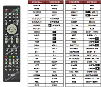 Haier LET26C550HF náhradní dálkový ovladač jiného vzhledu