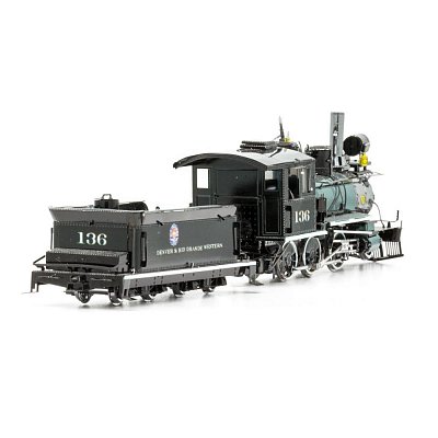 Stavebnice 3D kovového modelu Wild West, lokomotiva 2-6-0