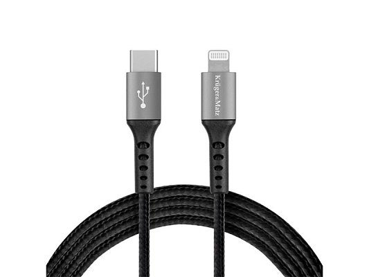 Kabel KRUGER & MATZ KM1267 USB-C/Lightning C94 MFi 1m Black