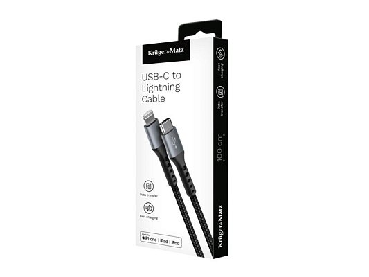 Kabel KRUGER & MATZ KM1267 USB-C/Lightning C94 MFi 1m Black