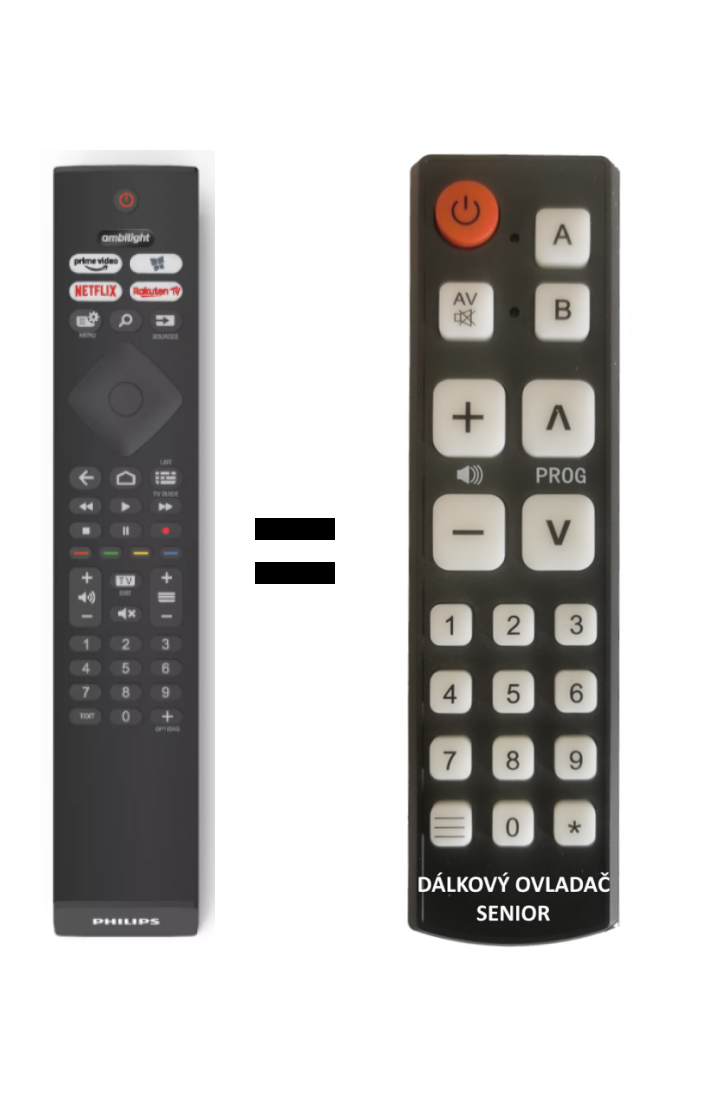 Philips 55OLED707/12 replacement remote control for seniors