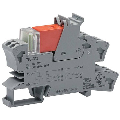 Relé modul na DIN 24VDC přepínací 2x8A/250VAC