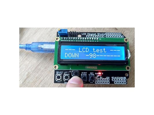 Displej LCD1602A s klávesnicí, 16x2 znaků, modré podsvícení