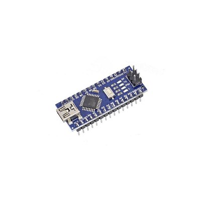 Tento klon Nano je minimalizovaná vývojová deska s mikrokontrolérem AVR ATmega328 a USB převodníkem CH340G.