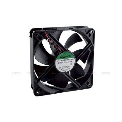 24V/210mA; 5W; 120x120x25mm; 3100 RPM; 44,5dB; kuličkové