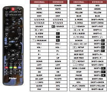 Haier LET50C800HF náhradní dálkový ovladač jiného vzhledu