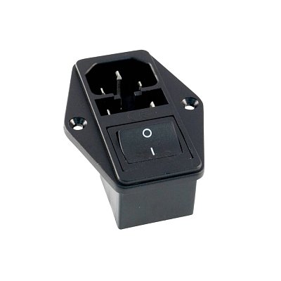 Konektor IEC C14, vidlice s vypínačem a jištěním