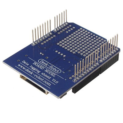 Shield podporuje FAT16/FAT32; RTC možno napájet CR1220; stabilizátor na 3,3V proti poškození SD karet.