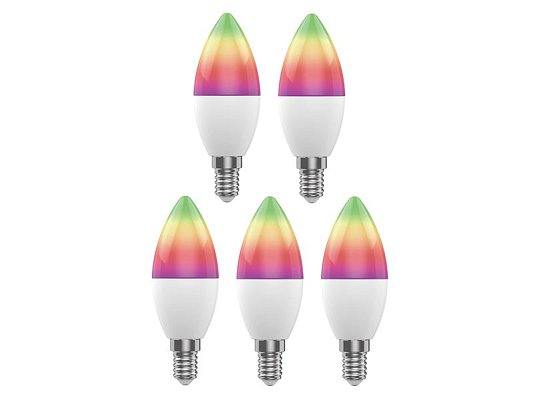 Smart sada LED žárovek E14 5W RGB CCT WOOX R9075/5pack WiFi Tuya