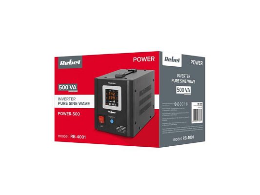Zdroj záložní REBEL POWER-500 12V/230V 500VA 300W