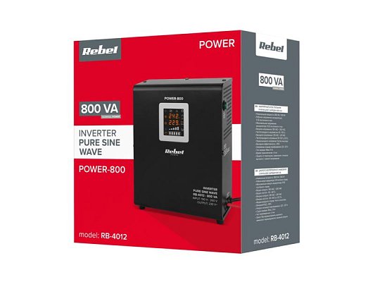 Zdroj záložní REBEL POWER-800 12/230V 800VA 500W nástěnný