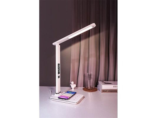 Lampa stolní IMMAX Kingfisher 08966L USB s bezdrátovým nabíjením Qi