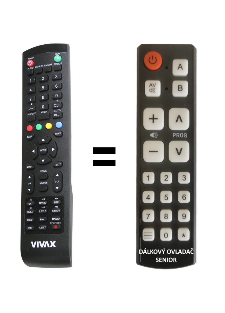 VIVAX TV-32LE74SM, TV-32LE76SM, TV-40LE74SM, TV-40LE76SM replacement remote control for seniors