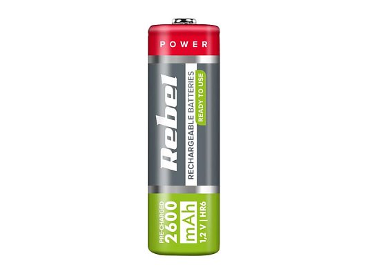 Baterie AA (R06) nabíjecí 1,2V/2600 mAh REBEL blistr