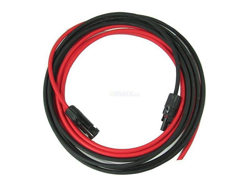 Solární kabel 6mm2, červený+černý s konektory MC4, 20m