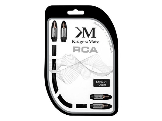 Kabel KRUGER & MATZ 2xCINCH konektor/2xCINCH konektor 1m KM0304