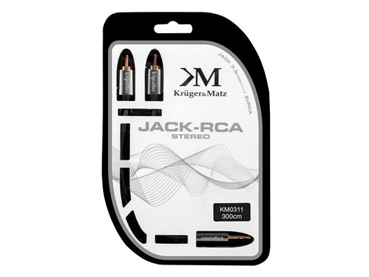 Kabel KRUGER & MATZ JACK 3.5 stereo/2xCINCH 3m KM0311