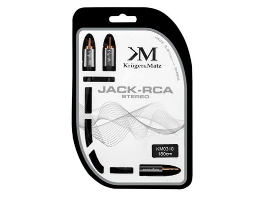 Kabel KRUGER & MATZ JACK 3.5 stereo/2xCINCH 1,8m KM0310