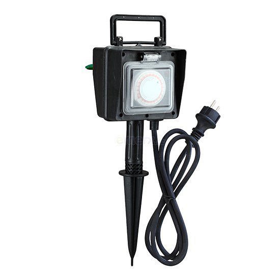 Prodlužovací kabel 2 zásuvky 1,5m SOLIGHT PG03 s časovým spínačem