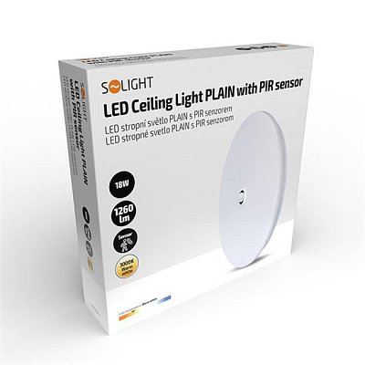 Svítidlo stropní SOLIGHT WO776 Plain 18W PIR