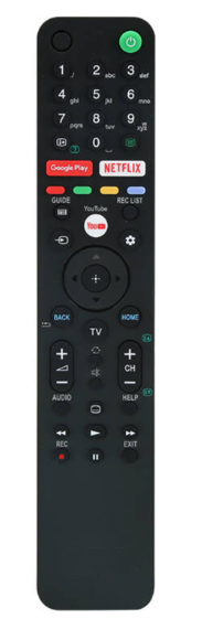 Replacement RMF-TX310E Voice Smart TV Remote For Sony KD-43XF7596 KD-43XF8096 - Black