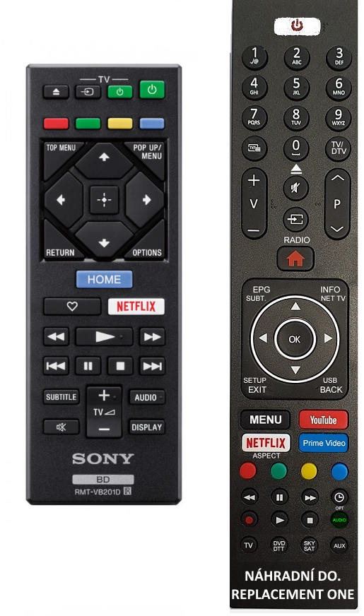 Sony RMT-VB201D, UBP-X700 náhradní dálkový ovladač jiného vzhledu