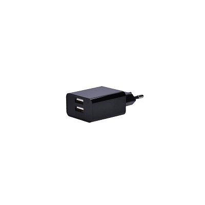 USB nabíjecí adaptér 2x USB, 3100mA max., AC 230V, černý