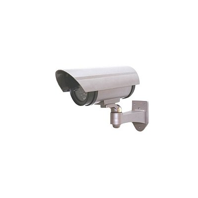 Atrapa bezpečnostní kamery, IP44, 232 x 165 x 80mm, 2 x AA (LR04),  stříbrná