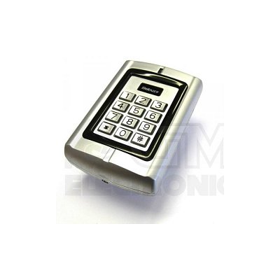 RFID čtečka, kódová klávesnice, Rozměry:128 x 82 x 28 mm, Čtecí vzdálenost karty: 3 – 6 cm