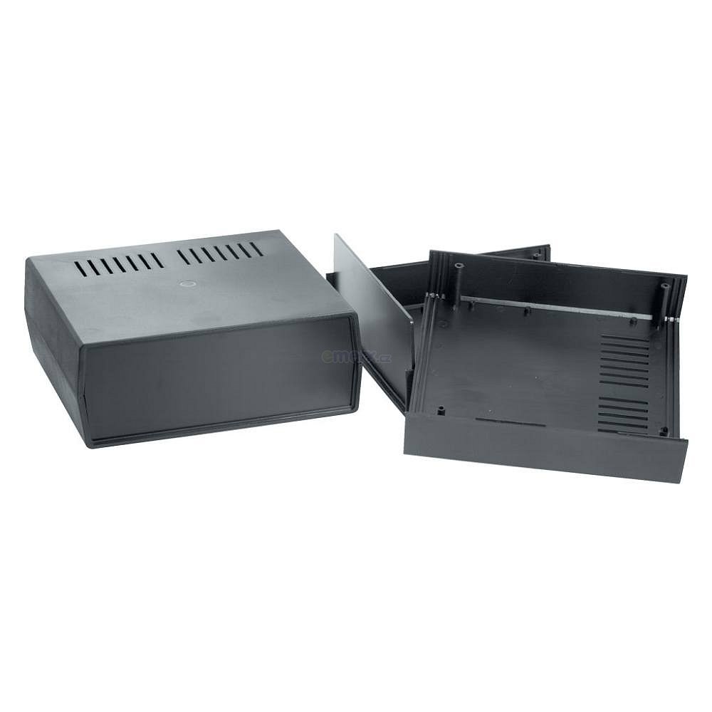 Krabička plastová; čtyřdílná; 236x218x92mm; polystyrén; černá