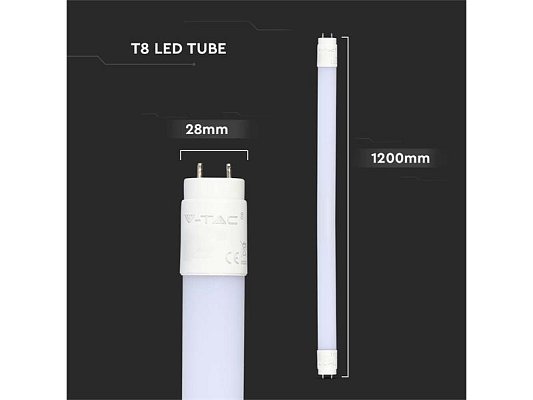 LED zářivka lineární T8 18W 1850lm 6500K 120cm V-TAC VT-121 Samsung chip