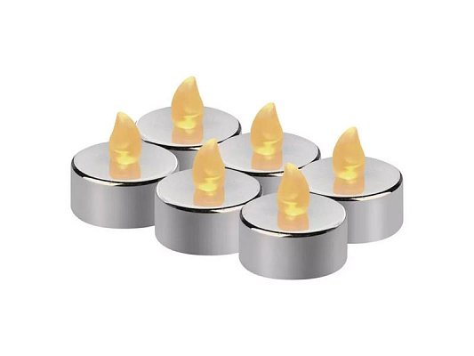 LED dekorace – čajová svíčka stříbrná EMOS DCCV12, vnitřní, vintage, 6 ks
