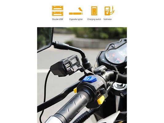 USB nabíječka STU 34702 s voltmetrem na motocykl