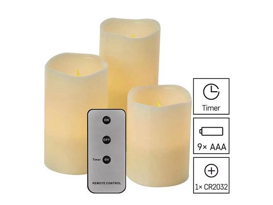 LED dekorace – vosková svíčka EMOS DCCV07 sada 3 ks