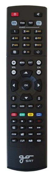 Gosat GS7050 GS7055 GS7060HDi, GS7070PVRi Originální dálkový ovladač - s ovládáním TV.