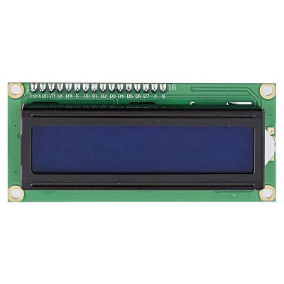 Modrý LCD displej s podsvícením bílou LED a řízen přes I2C - velice vhodný pro jednoduché projekty s malými nároky na zobrazování informací.