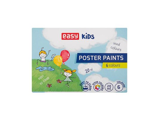 Plakátové barvy EASY Poster Paints 6 barev 20ml