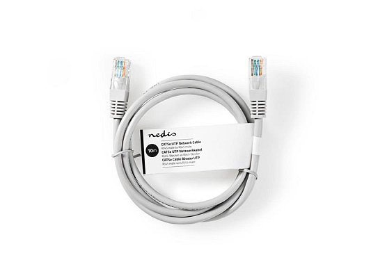 Kabel UTP RJ45/RJ45 Cat5e 10m NEDIS CCGT85100GY100