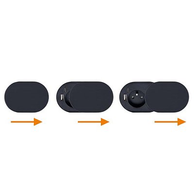 Zásuvkový blok SOLIGHT PP124USBC-B