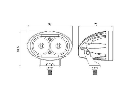 Světlo na pracovní stroje LED T756, 10-30V/20W dálkové