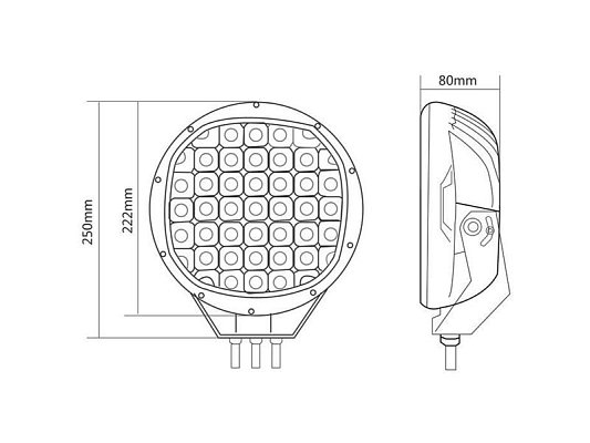 Světlo na pracovní stroje LED T763C, 10-30V/185W dálkové