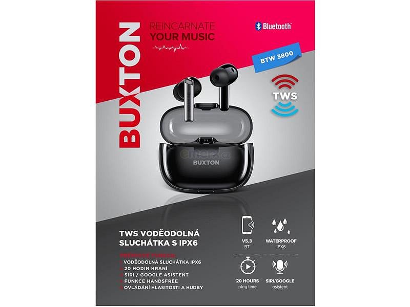 Sluchátka Bluetooth BUXTON BTW 3800 Black