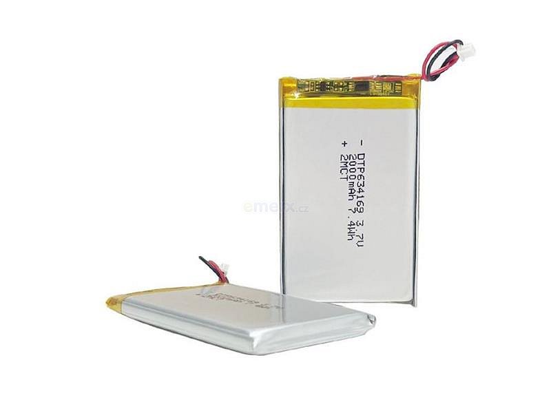 Baterie nabíjecí LiPo 3,7V/2000mAh 634169 Hadex