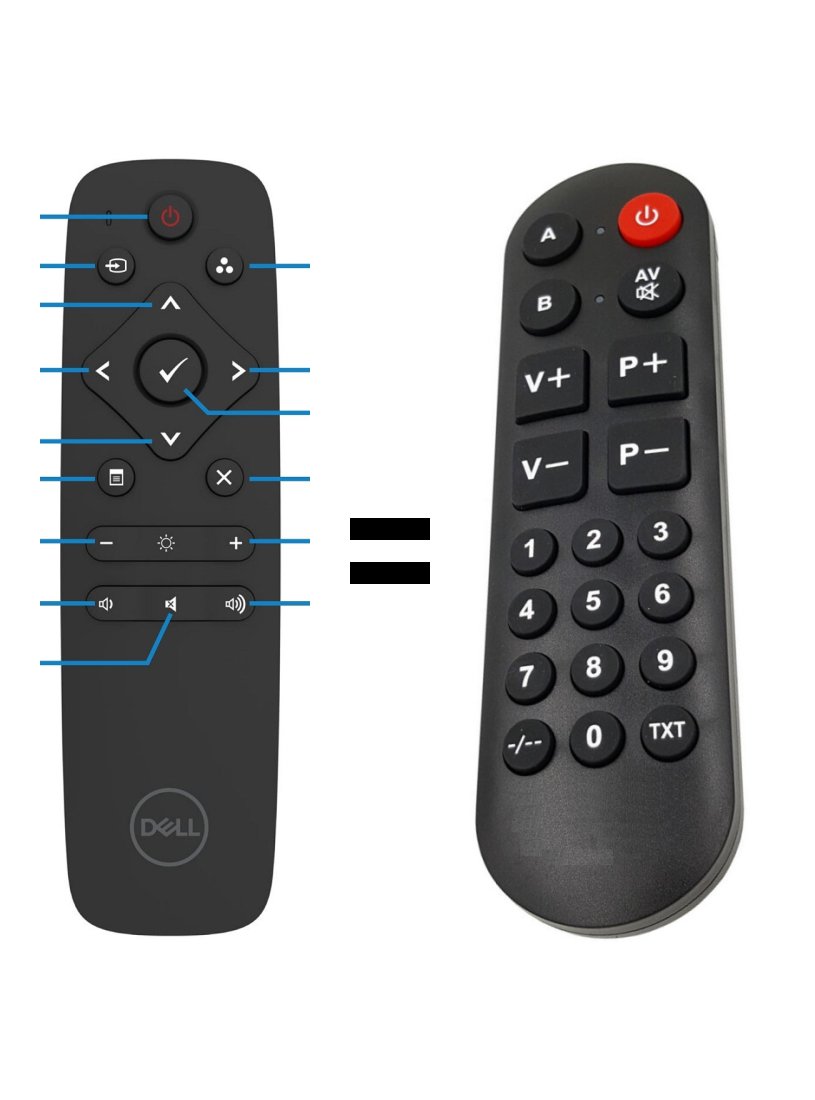 Dell C6522QT replacement remote control for seniors