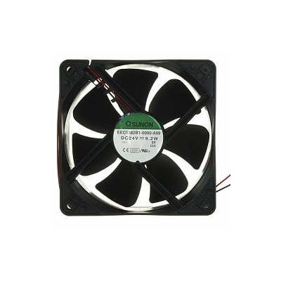 24V/383mA; 9,2W; 120x120x38mm; 3100 RPM; 48dB; kuličkové