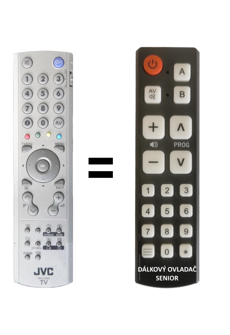 JVC RM-C1805 replacement remote control for seniors.