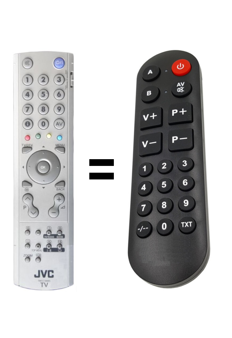 JVC RM-C1805 replacement remote control for seniors.