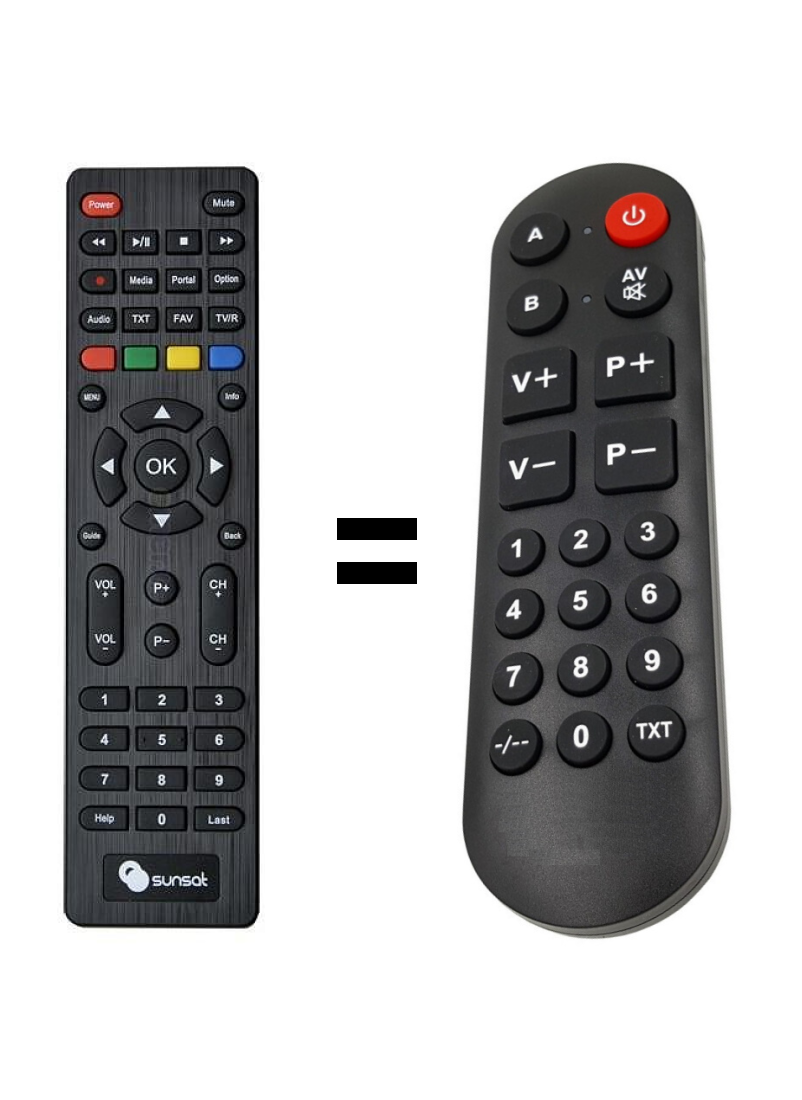 Sunsat S400HDi replacement remote control for seniors