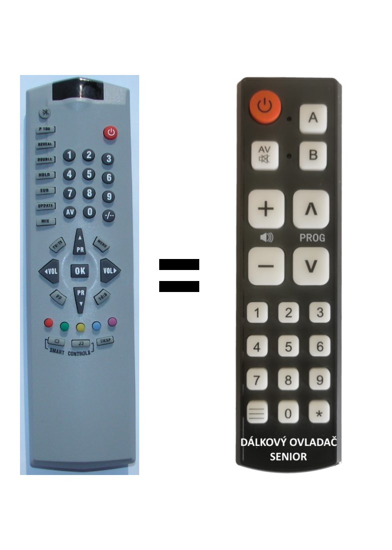 TESLA LCE TV S2940 TSP 2 S replacement remote control for seniors.